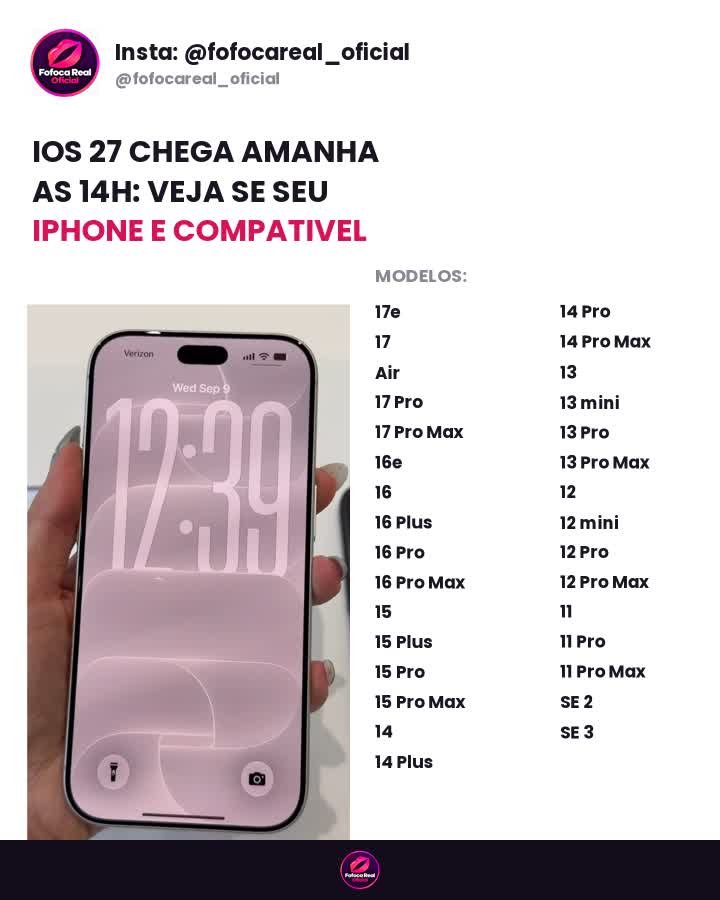 iOS 27 chega amanhã às 14h: veja quais iPhones vão receber a atualização